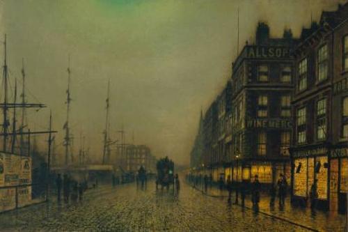 Atkinson Grimshaw Liverpool Quay by Moonlight France oil painting art